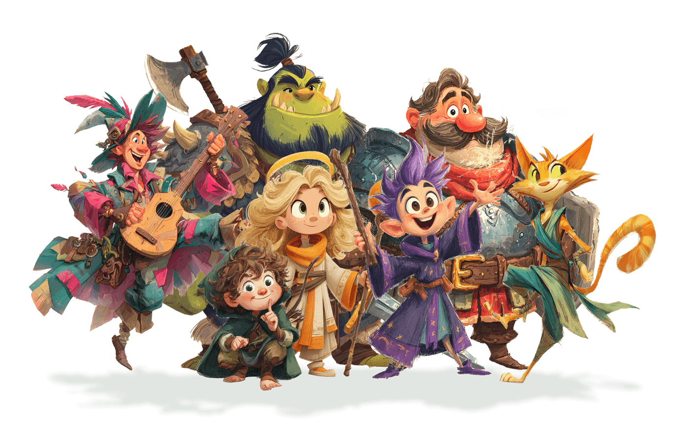 The seven heroes of Brave and Bonkers, together