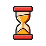 An hourglass, half run through