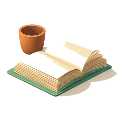 An open rulebook with a dice cup beside it